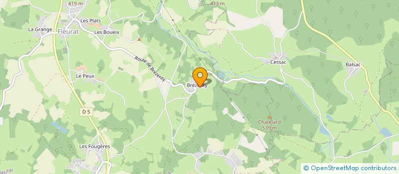 localisation de l'entreprise TEAM CREUSE FISHING 23 (TCF23)  FLEURAT