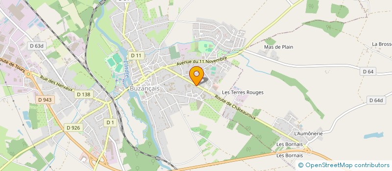 localisation de l'entreprise TEAM E.R.C à BUZANCAIS