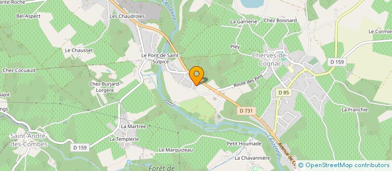 localisation de l'entreprise TEAM OUINS OUINS TRAIL RUNNING  VAL-DE-COGNAC