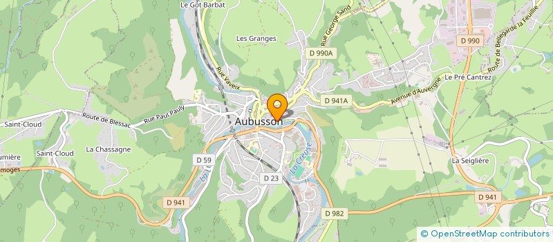 localisation de l'entreprise TEAM TENNIS AUBUSSON T.T.A à AUBUSSON