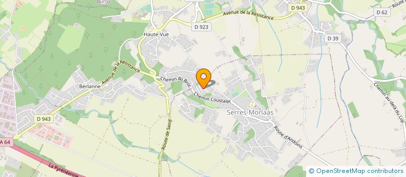 localisation de l'entreprise TECH AQUITAINE à SERRES-MORLAAS