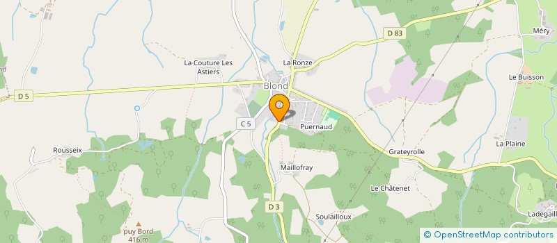 localisation de l'entreprise TECH'AUTO 87 à ROCHECHOUART