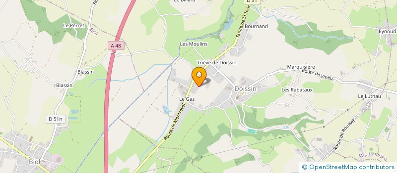 localisation de l'entreprise TECHFOAM RHONE-ALPES à DOISSIN