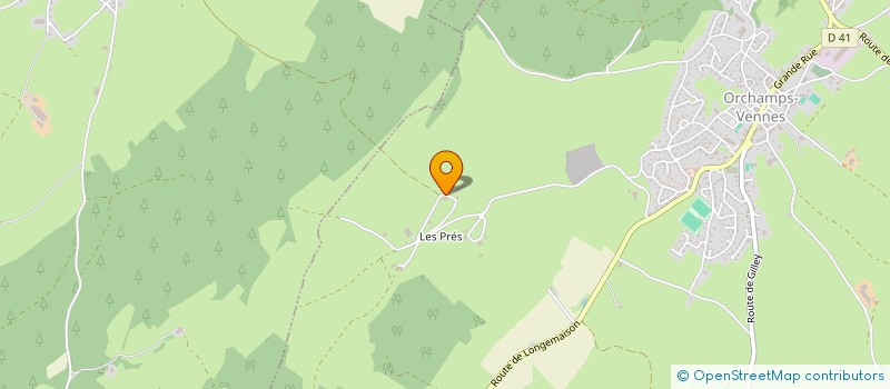localisation de l'entreprise TECHNI FOREST à ORCHAMPS-VENNES