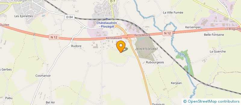 localisation de l'entreprise TECHNI-GAZ 22 à CHATELAUDREN-PLOUAGAT