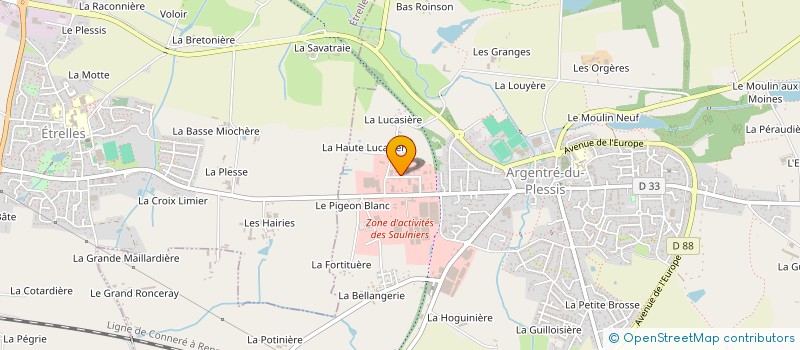 localisation de l'entreprise TECHNI-OUEST à ARGENTRE-DU-PLESSIS