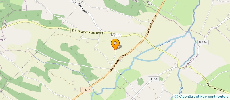 localisation de l'entreprise TECHNICIENS REUNIS DU COMMINGES  T.R.C.  L'ISLE-EN-DODON