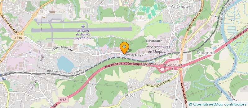 localisation de l'entreprise TECHNICOM à ANGLET
