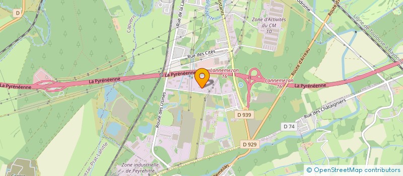 localisation de l'entreprise TECHNIQUES CHARPENTES BOIS DES PYRENEES à LANNEMEZAN