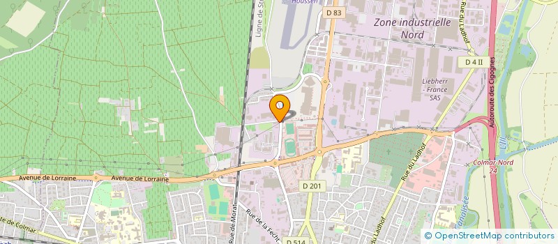 localisation de l'entreprise TECHNO-VITRES  COLMAR