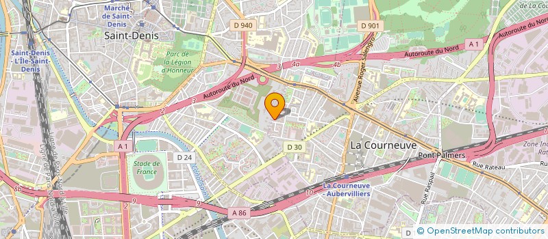localisation de l'entreprise TECHNOCOM à LA COURNEUVE