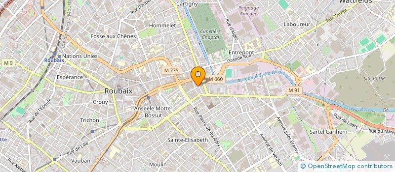 localisation de l'entreprise TECHNOR LIFT à ROUBAIX