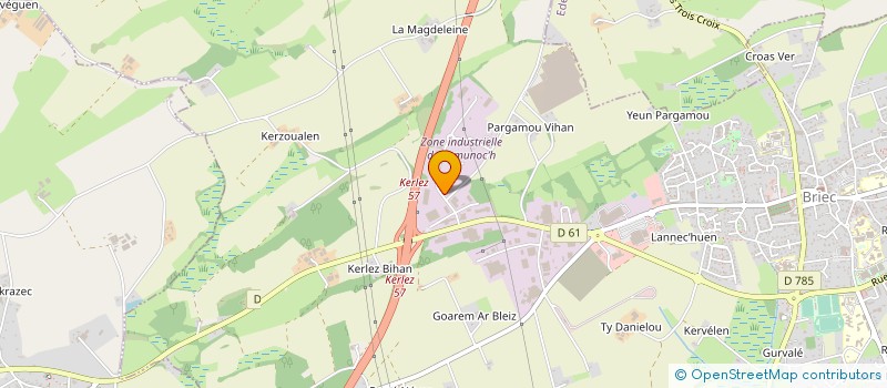 localisation de l'entreprise TECHNOVET à BRIEC
