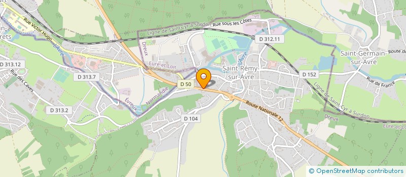 localisation de l'entreprise TECHYDRO à SAINT-REMY-SUR-AVRE