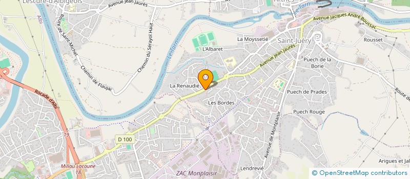 localisation de l'entreprise TECNIFACE à SAINT-JUERY