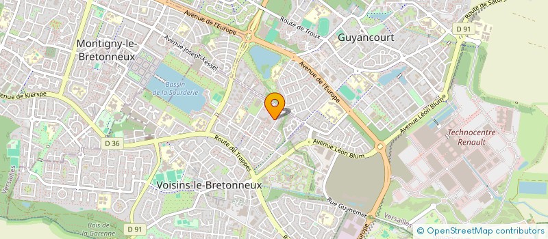 localisation de l'entreprise TECWARE MAINTENANCE à VOISINS-LE-BRETONNEUX