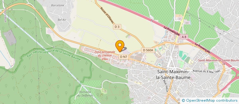 localisation de l'entreprise TECYMAX à ST MAXIMIN LA STE BAUME