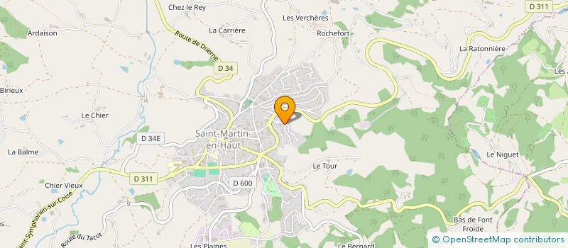 localisation de l'entreprise TEKNISTEEL à SAINT-MARTIN-EN-HAUT