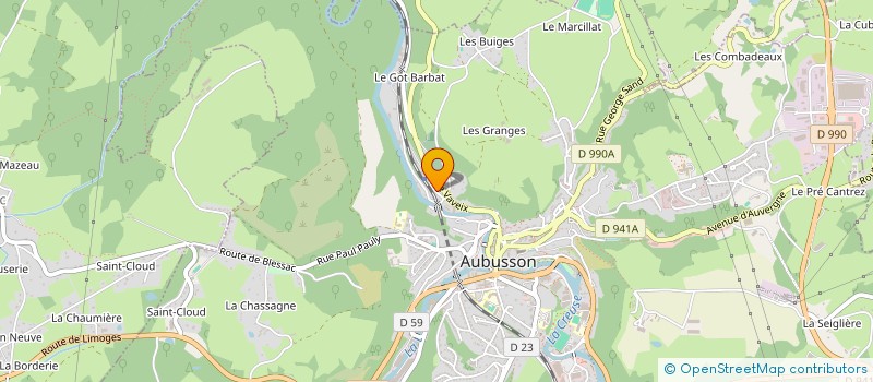 localisation de l'entreprise TEMPLICK à AUBUSSON