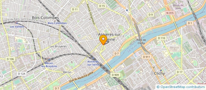 localisation de l'entreprise TENDRESS ' à ASNIERES-SUR-SEINE