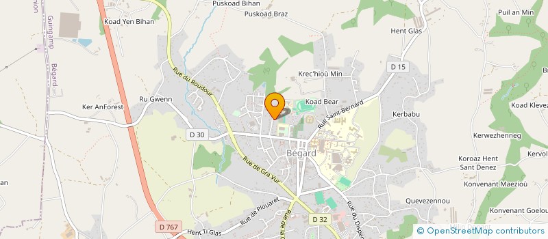 localisation de l'entreprise TENNIS CLUB AMICALE LAIQUE à BEGARD