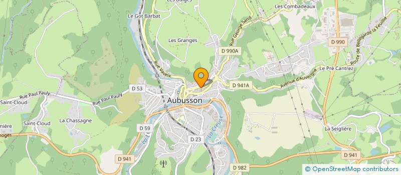 localisation de l'entreprise TENNIS CLUB AUBUSSONNAIS à AUBUSSON