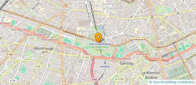 localisation de l'entreprise TENNIS CLUB CITE INTER UNIVERS DE PARIS  PARIS