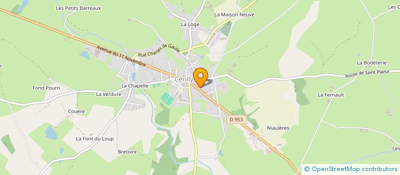 localisation de l'entreprise TENNIS CLUB DE CERILLY à CERILLY