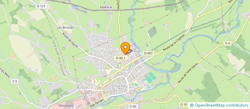 localisation de l'entreprise TENNIS CLUB DE CHARLIEU  CHARLIEU