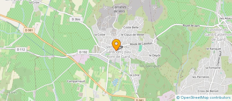 localisation de l'entreprise TENNIS CLUB DE VERS PONT DU GARD  VERS-PONT-DU-GARD