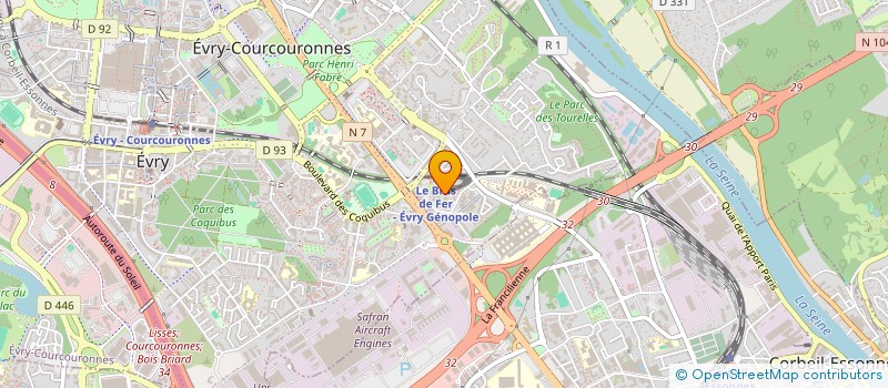 localisation de l'entreprise TENNIS-CLUB DU BRAS DE FER  EVRY-COURCOURONNES