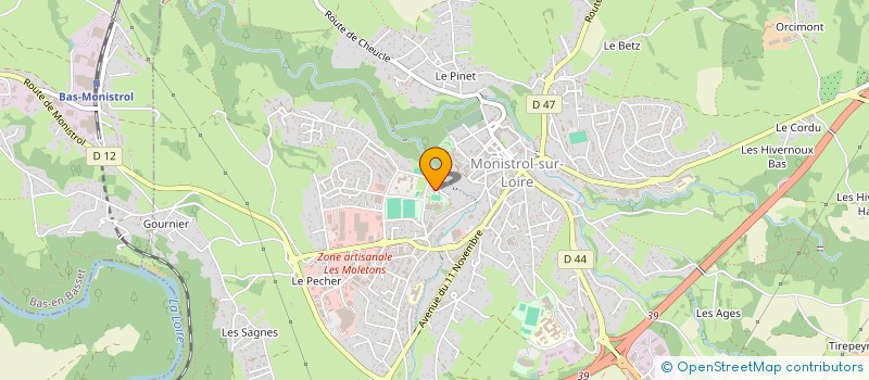 localisation de l'entreprise TENNIS CLUB MONISTROL SUR LOIRE à MONISTROL-SUR-LOIRE