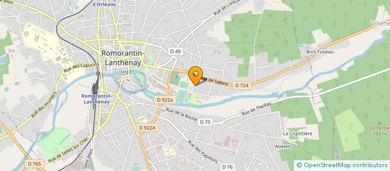 localisation de l'entreprise TENNIS CLUB ROMORANTINAIS à ROMORANTIN-LANTHENAY