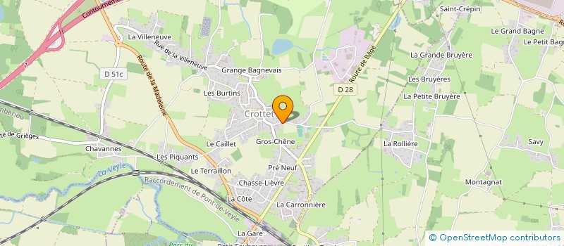 localisation de l'entreprise TENNIS CLUB VEYLE SAONE à CROTTET