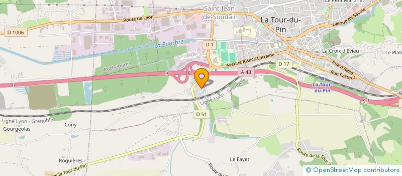 localisation de l'entreprise TENNIS DU CHATEAU DE CUIRIEU  SAINT-JEAN-DE-SOUDAIN