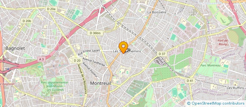 localisation de l'entreprise TENNIS ENERGY SPORTS à MONTREUIL