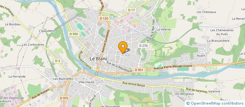 localisation de l'entreprise TENNIS FEMININ JUNIOR SUPPORT à LE BLANC