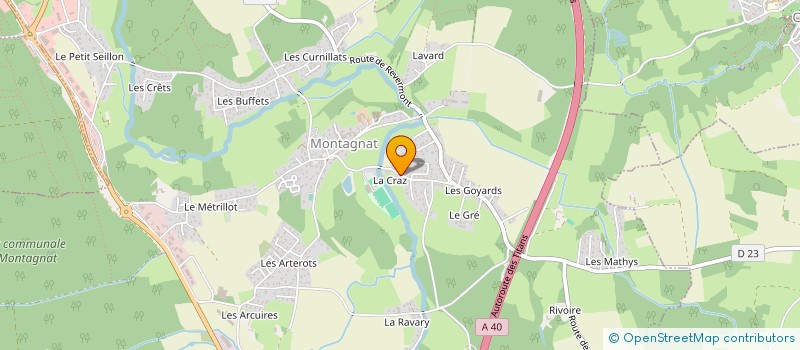 localisation de l'entreprise TENNIS LA VALLIERE à MONTAGNAT