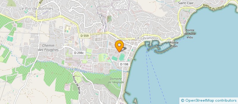 localisation de l'entreprise TENNIS OUEST DE LA BAIE DE PRAMOUSQUIER à LE LAVANDOU