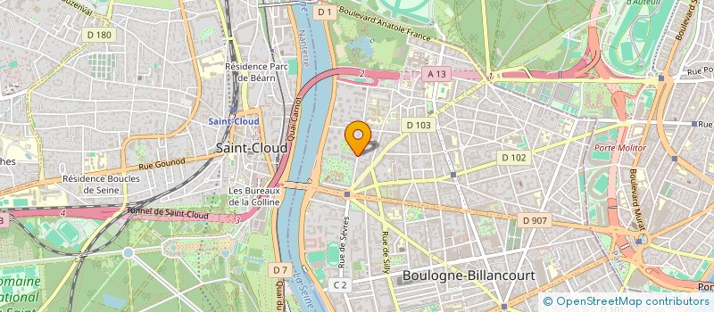 localisation de l'entreprise TENNIS REINE BOULOGNE à BOULOGNE-BILLANCOURT