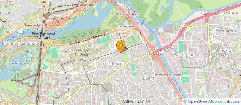 localisation de l'entreprise TERA (THONON ENERGIES RENOUVELABLES AVENIR)  VILLEURBANNE