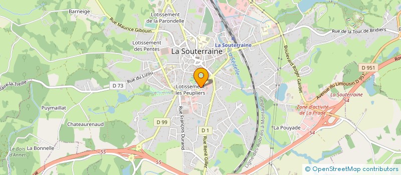 localisation de l'entreprise TERRA STORE à LA SOUTERRAINE