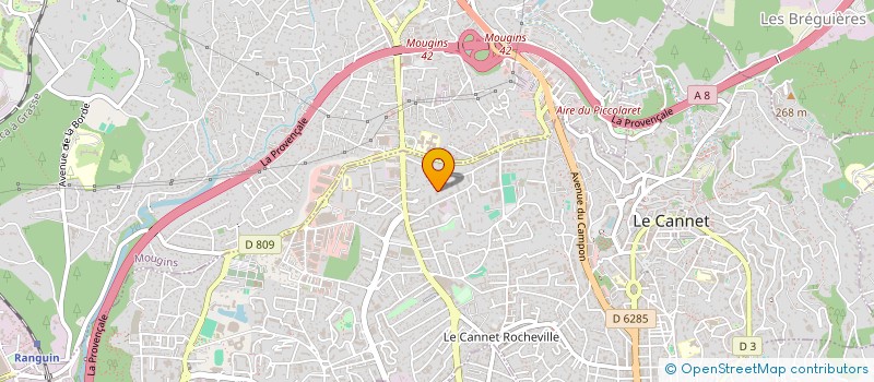 localisation de l'entreprise TERRASSEMENT ET TRAVAUX PUBLICS à LE CANNET