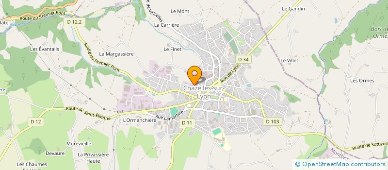 localisation de l'entreprise TERRASSES BOIS & MENUISERIES à CHAZELLES-SUR-LYON