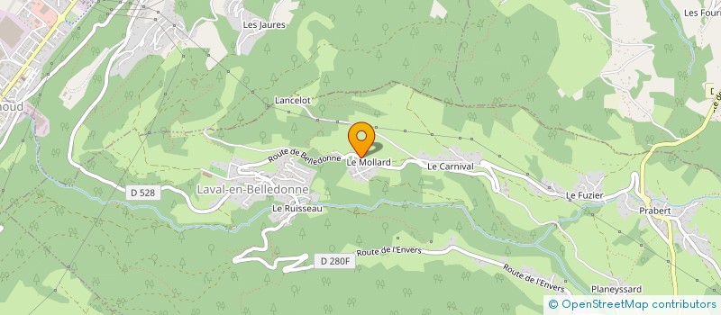 localisation de l'entreprise TERRE PAYSAGE  LAVAL-EN-BELLEDONNE