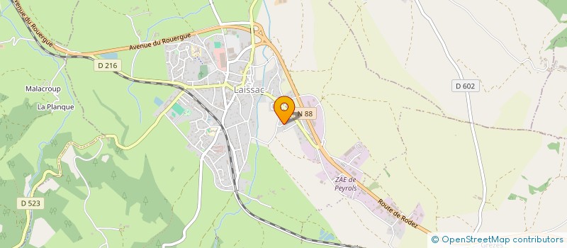 localisation de l'entreprise TESTOR à LAISSAC-SEVERAC L'EGLISE