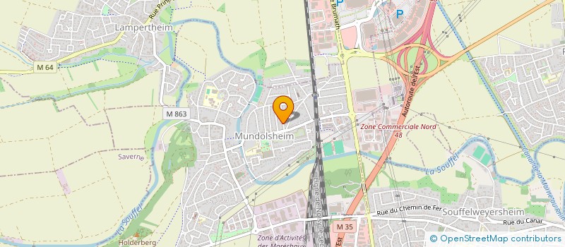 localisation de l'entreprise TEV ECHAFAUDAGES  MUNDOLSHEIM