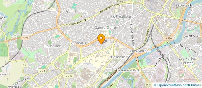 localisation de l'entreprise THALASS'O FORM à LIMOGES
