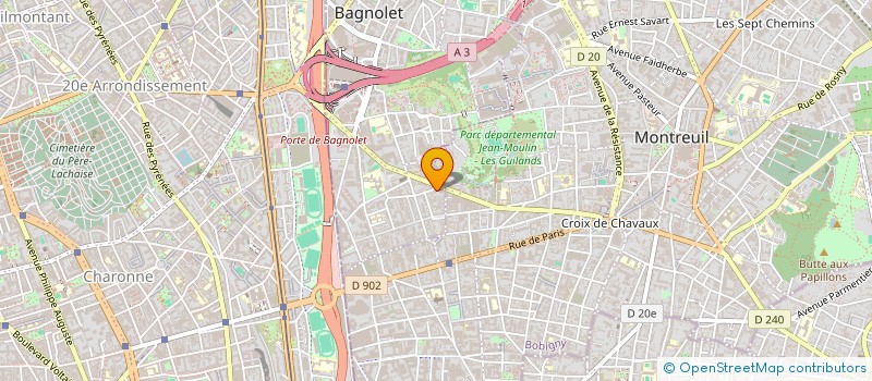 localisation de l'entreprise THEATRE MEMO à BAGNOLET