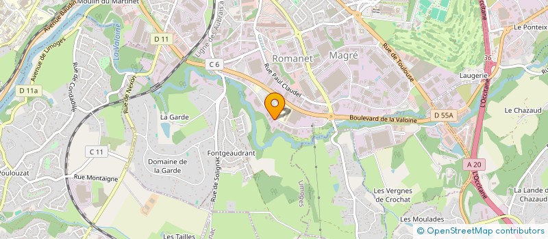 localisation de l'entreprise THERA SOFT à LIMOGES